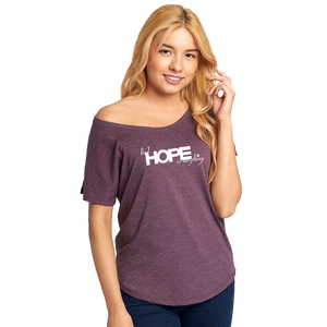 FIND HOPE in EVERYTHING | women scoop tee | purple