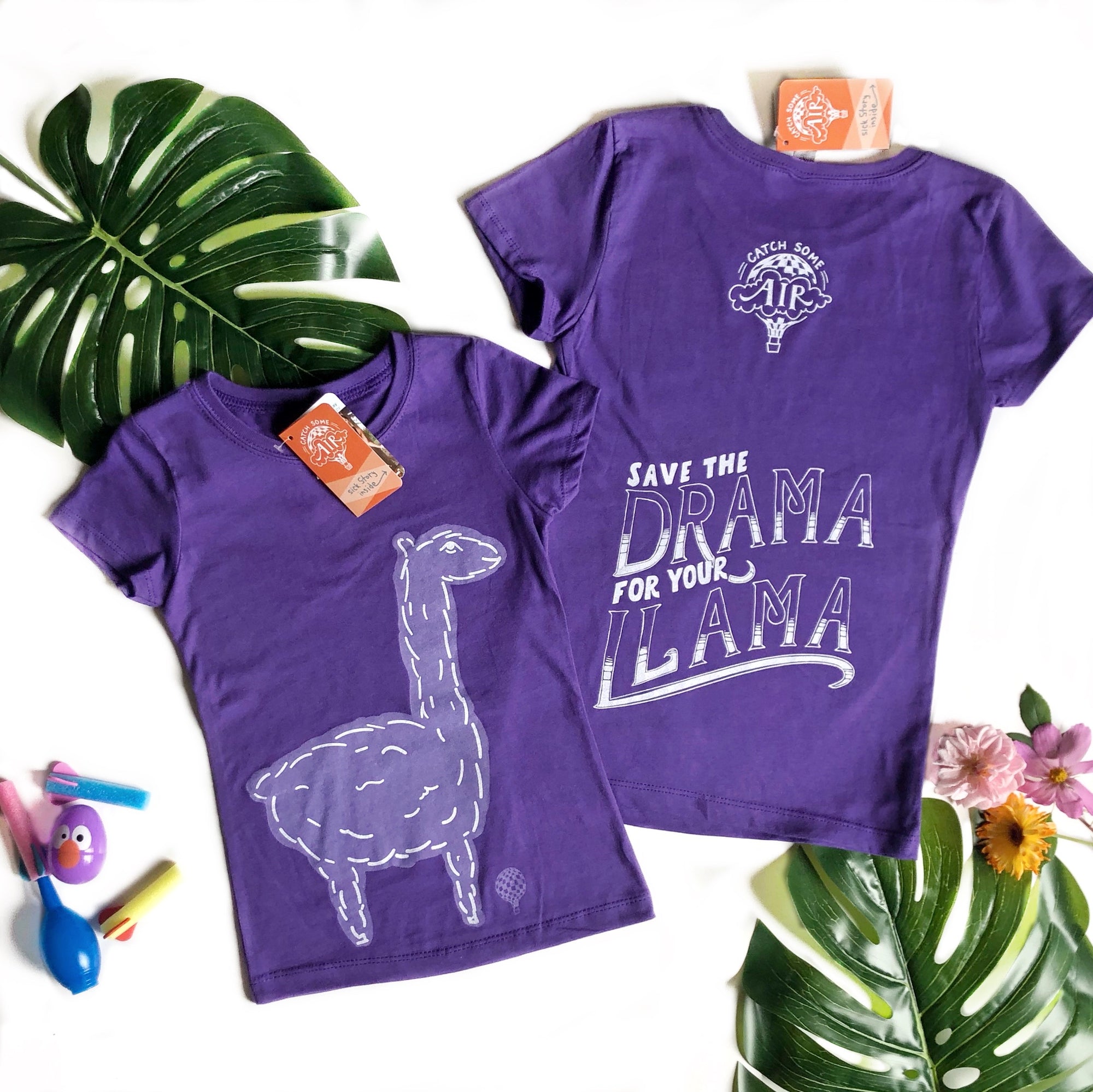 Save The DRAMA For Your LLAMA | girls tshirt | purple